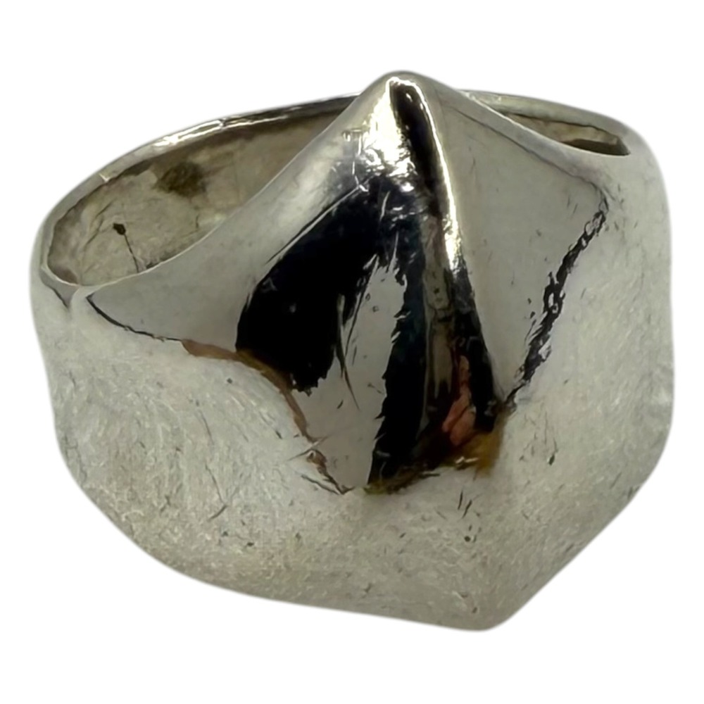 Vintage Pyramid Ring Sterling Silver 925 Size 7.5 Silver Modernist Geometric